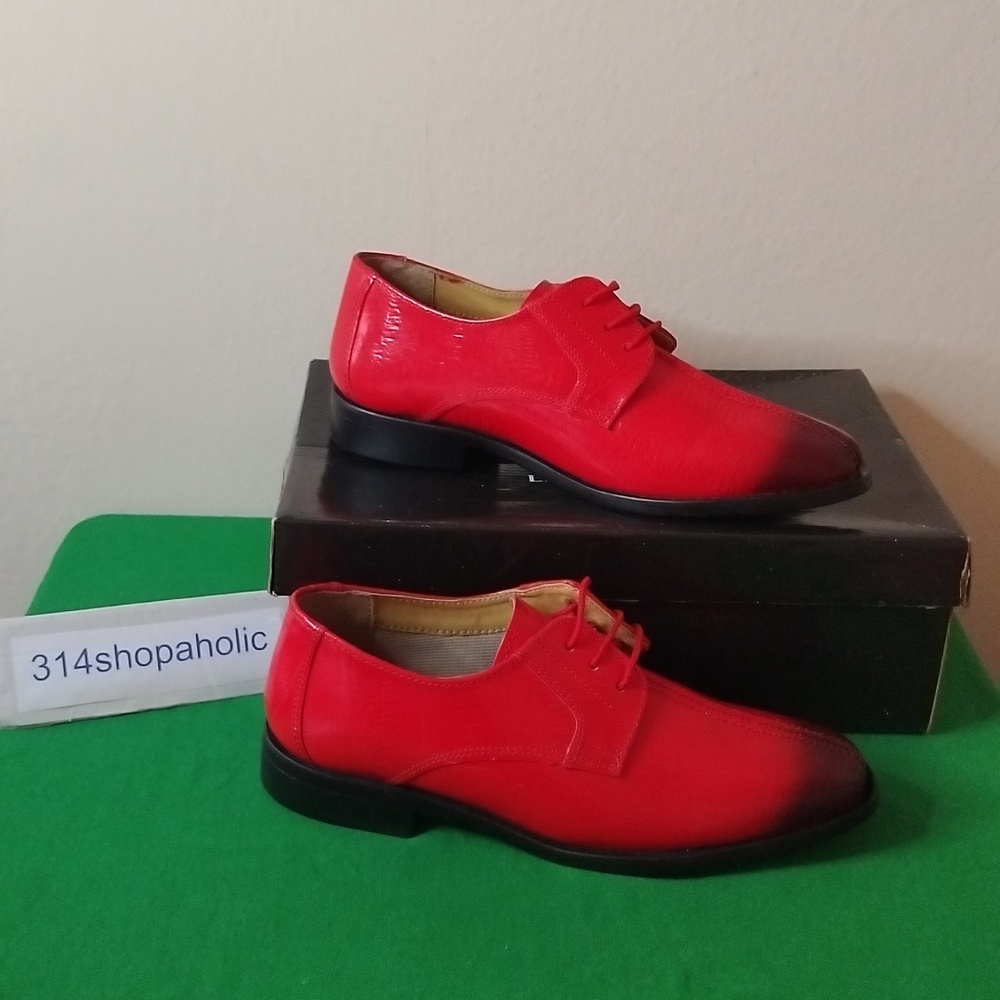 Boys Two Toned Red Dress Shoes